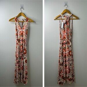 Boden Sleeveless Floral Maxi Dress - Red and Cream